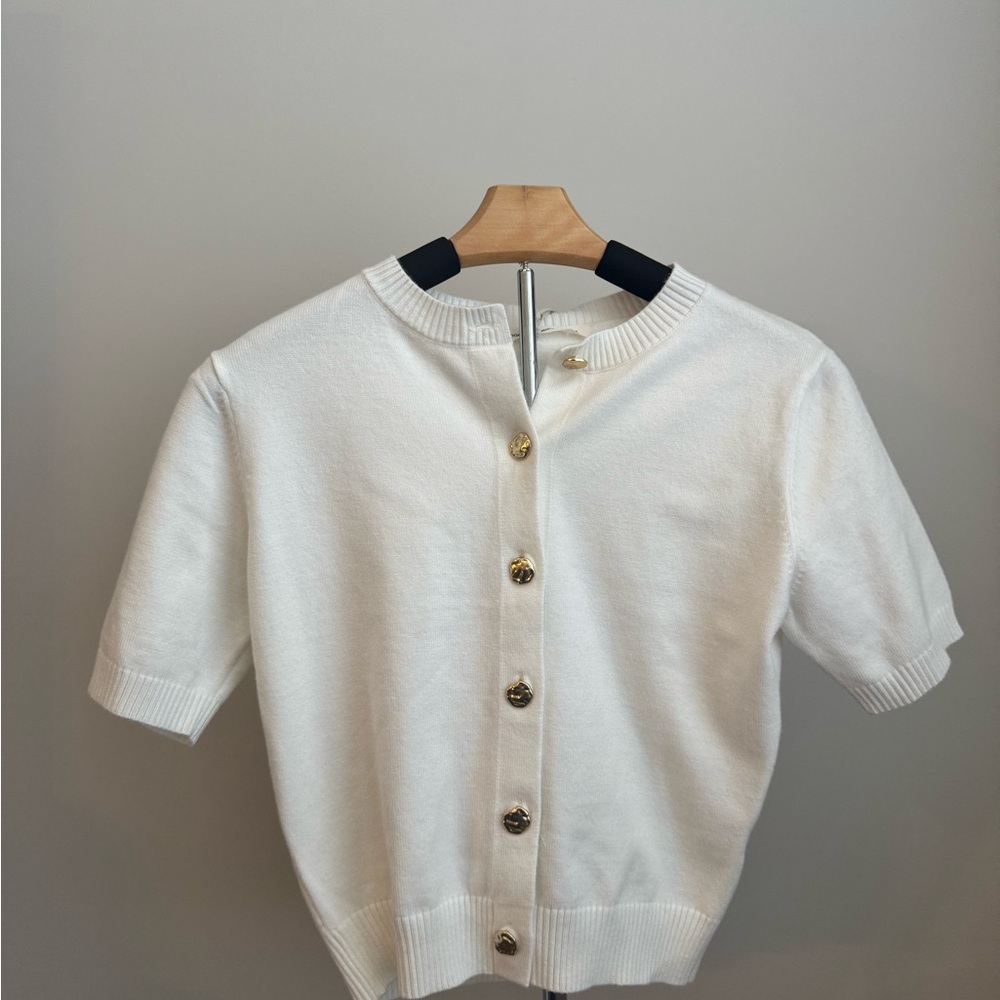 Moon & Madison Cream Button-Down Sweater